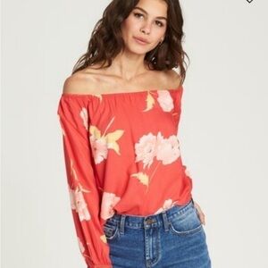 Billabong Mi Amore Off the Shoulder Blouse Size Small